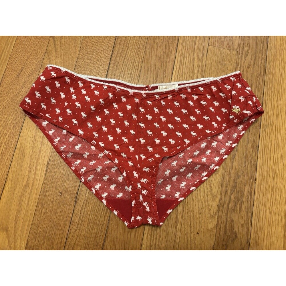 Vintage Y2K Abercrombie & Fitch Panties Cotton Poplin Moose Print Size S